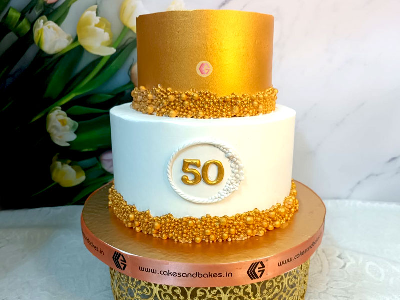 50th Anniversary Round Cake 24931 | Hy-Vee Aisles Online Grocery Shopping
