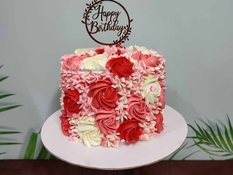 33 Edible Flower Cakes That're Simple But Outstanding : Ombre Blue Cake-sonthuy.vn