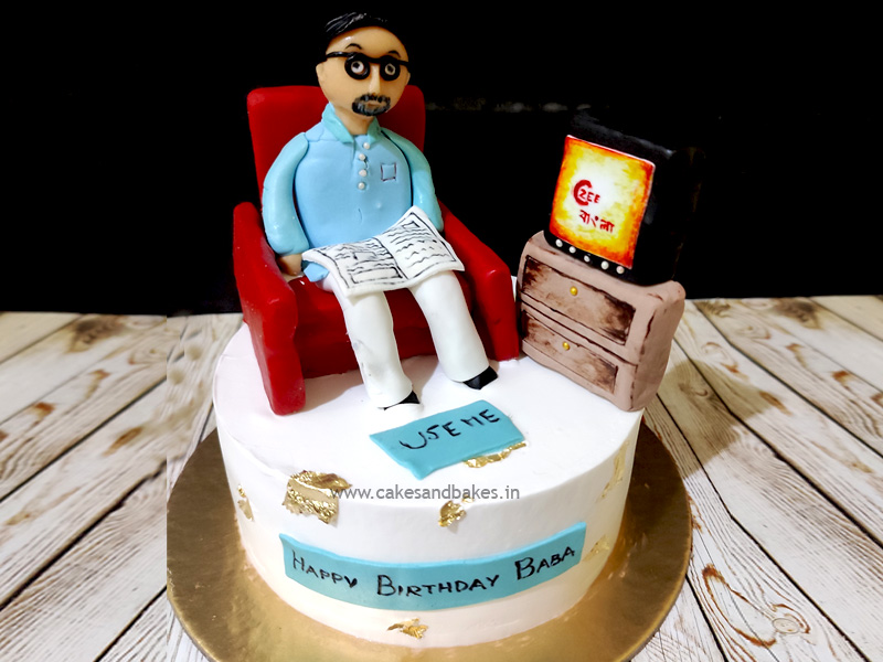 Dad Cake , Fondant Dad , Father's Day cake, father's day theme cake