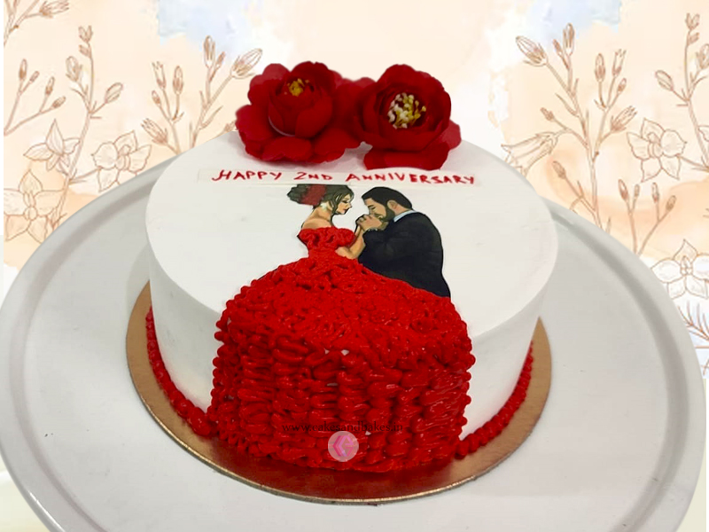 Special Happy Anniversary Cake with couple Name