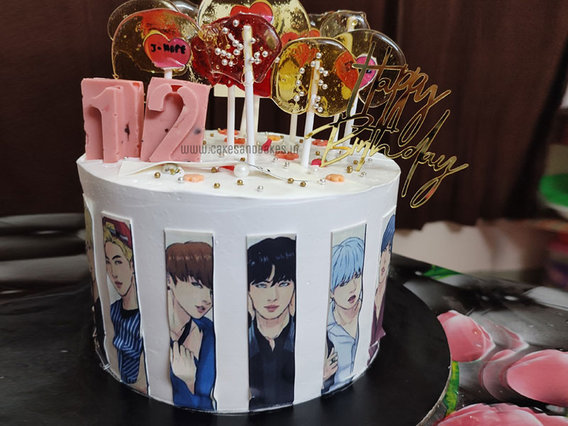 BTS Anime Theme Cake