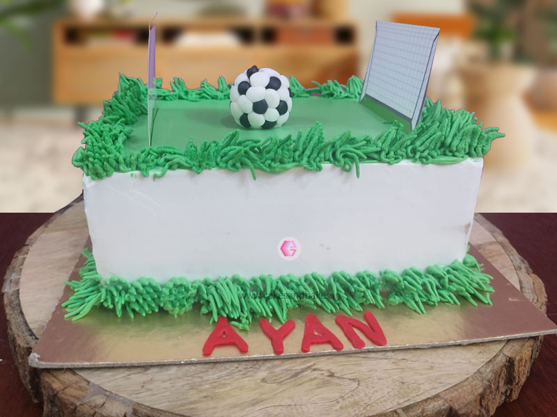 simple football theme cake