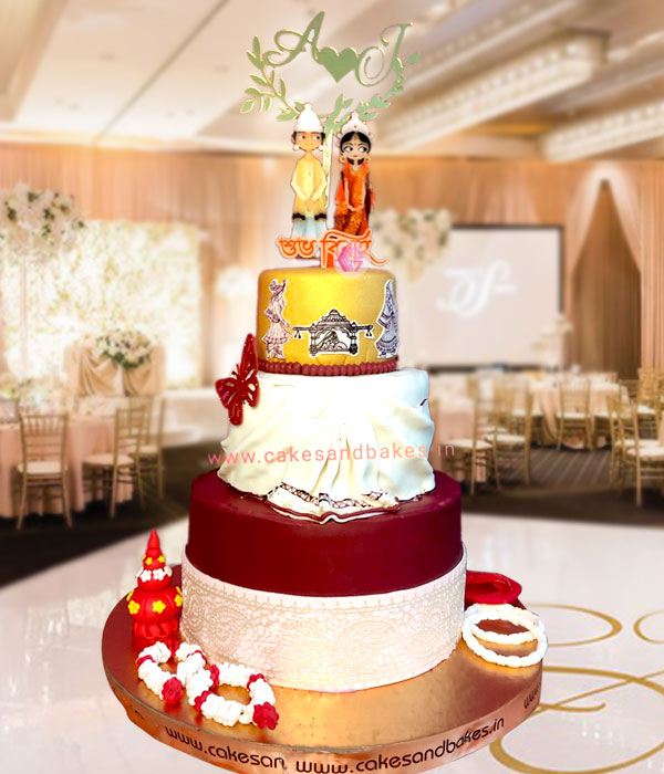 Bride  Groom Cake  Heartshaped  Decorated Cake by  CakesDecor